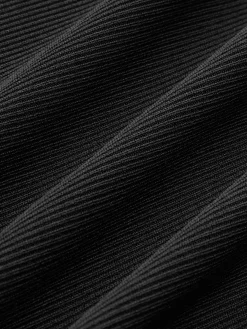 COMMENSE Ruffle Slim Knit Long Dress* Black Dresses|Casual Dresses
