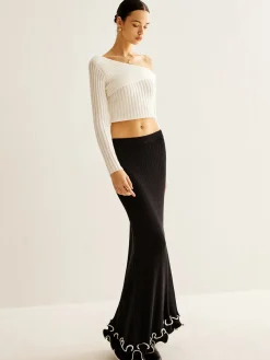 COMMENSE Ruffle Soft Sweater Skirt* Skirts|Knitwear