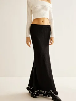 COMMENSE Ruffle Soft Sweater Skirt* Skirts|Knitwear