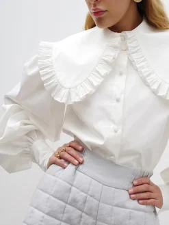 COMMENSE Ruffled Collar Long Sleeve Shirt* Blouses & Shirts|Tops