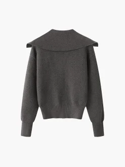 COMMENSE Sailor Collar Two-Way Zipper Cardigan* Cardigans|Sweaters & Cardigans