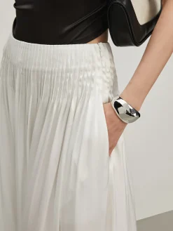 COMMENSE Satin Pleated Zipper Skirt* Skirts|Bottoms