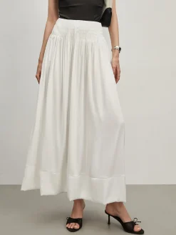 COMMENSE Satin Pleated Zipper Skirt* Skirts|Bottoms
