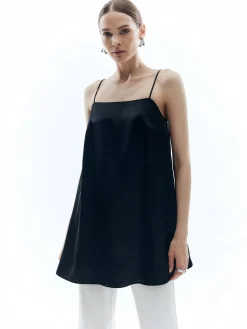 COMMENSE Satin Sleeveless Solid Loose Tank Top* Tank Tops & Camis|Tops