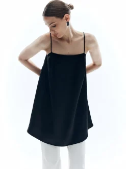 COMMENSE Satin Sleeveless Solid Loose Tank Top* Tank Tops & Camis|Tops