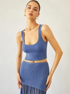 COMMENSE Sea Breeze Crop Knit Top* Sweater Tops|Sweaters & Cardigans