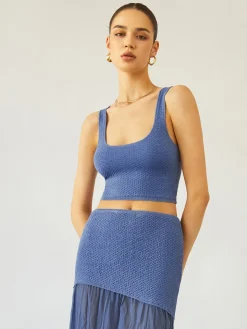COMMENSE Sea Breeze Crop Knit Top* Sweater Tops|Sweaters & Cardigans