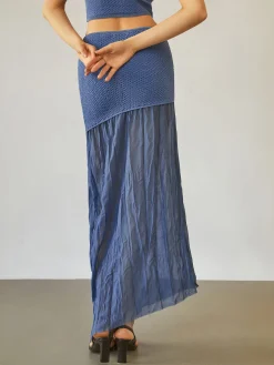 COMMENSE Sea Breeze Patchwork Maxi Skirt* Skirts|Knitwear