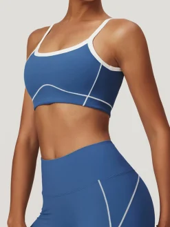COMMENSE Seamless Contrast Binding Sports Bra* Activewear