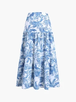COMMENSE Seaside Joy Print Twist Detail Skirt Set* Skirt Sets|Long Sleeve Sets