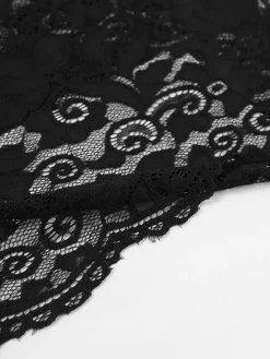 COMMENSE Semi-Sheer Lace Long Dress* Black Dresses|Cocktail & Party Dresses