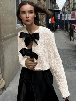 COMMENSE Sequined Velvet Bowknot Decor Blouse* Blouses & Shirts|Tops
