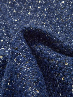COMMENSE Sequins Button Belted Tweed Vest* Outerwear|Vests