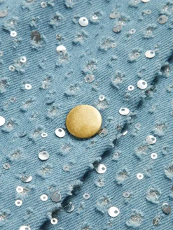 COMMENSE Sequins Decor Crop Jacket* Outerwear|Crop Tops
