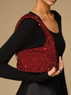 COMMENSE Sequins Drawstring Velvet Armpit Bag* Bags|Accessories