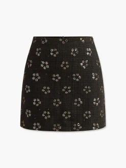 COMMENSE Sequins Floral Tweed Skirt* Skirts|Bottoms