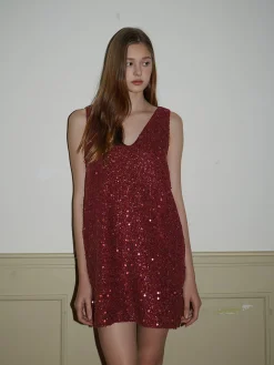 COMMENSE Sequins Tank Short Dress* Casual Dresses|Work Dresses