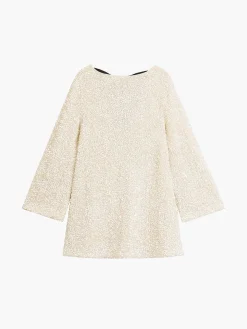 COMMENSE Sequins Velvet Bowknot Mini Dress* White Dresses|Cocktail & Party Dresses
