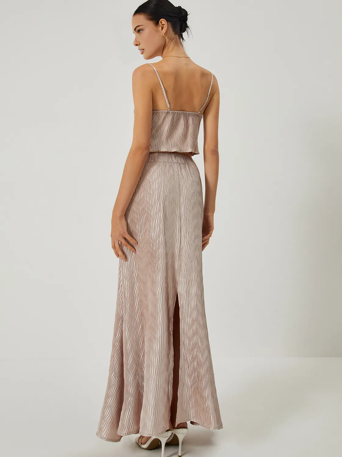 COMMENSE Sexy Lace Up Corset Top and Maxi Skirt Set* Skirt Sets|Long Sleeve Sets