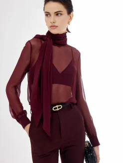 COMMENSE Sheer Bow Chiffon Shirt* Blouses & Shirts|Tops