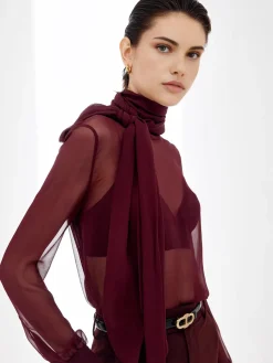 COMMENSE Sheer Bow Chiffon Shirt* Blouses & Shirts|Tops