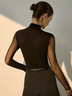 COMMENSE Sheer Sleeve Pleated Blouse* Blouses & Shirts|Tops