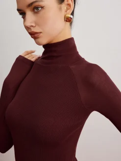 COMMENSE Sheer Sleeve Skinny Sweater* Sweater Tops|Sweaters & Cardigans