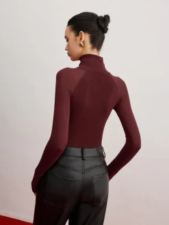 COMMENSE Sheer Sleeve Skinny Sweater* Sweater Tops|Sweaters & Cardigans