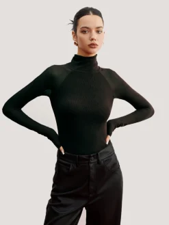 COMMENSE Sheer Sleeve Skinny Sweater* Sweater Tops|Sweaters & Cardigans