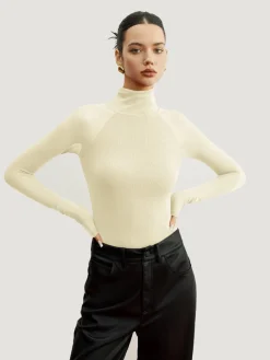 COMMENSE Sheer Sleeve Skinny Sweater* Sweater Tops|Sweaters & Cardigans