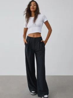 COMMENSE Shock Value Pinstripe Wide Leg Dress Pants* Wide Leg|Pants