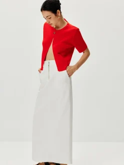 COMMENSE Short Sleeve Button Knit Top* Sweater Tops|Sweaters & Cardigans