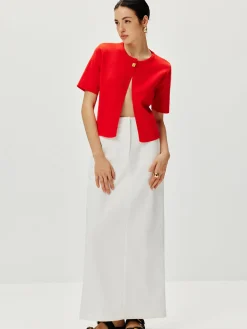 COMMENSE Short Sleeve Button Knit Top* Sweater Tops|Sweaters & Cardigans