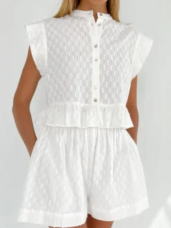 COMMENSE Short Sleeve Cotton Shorts Set* Shorts Sets|Shorts