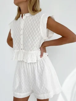COMMENSE Short Sleeve Cotton Shorts Set* Shorts Sets|Shorts