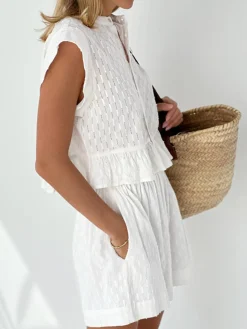 COMMENSE Short Sleeve Cotton Shorts Set* Shorts Sets|Shorts