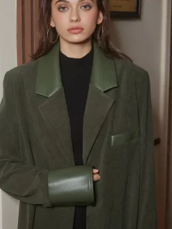 COMMENSE Shoulder Pads Corduroy Panel Blazer* Outerwear|Blazers