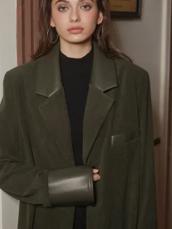 COMMENSE Shoulder Pads Corduroy Panel Blazer* Outerwear|Blazers