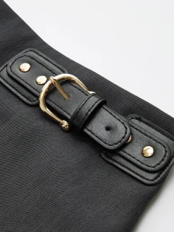 COMMENSE Side Pleated Buckle Belted Skirt* Skirts|Bottoms