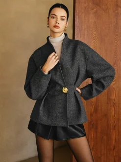 COMMENSE Side Pleated Coat Without Belt* Outerwear|Coats