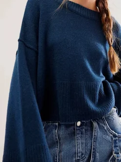 COMMENSE Side Split Oversized Pullover Sweater* Sweater Tops|Sweaters & Cardigans