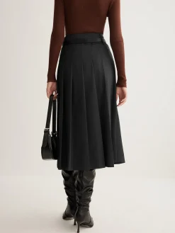 COMMENSE Side Split Pleated Skirt Without Belt* Skirts|Bottoms