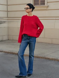 COMMENSE Side Split Twist Sweater* Sweater Tops|Sweaters & Cardigans