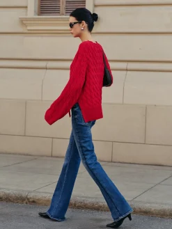 COMMENSE Side Split Twist Sweater* Sweater Tops|Sweaters & Cardigans