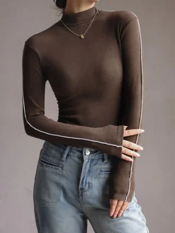 COMMENSE Silver Lining Long Sleeve Top* T-shirts|Tops