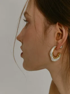COMMENSE Silver Needle Pearl Earrings* Earrings|Accessories