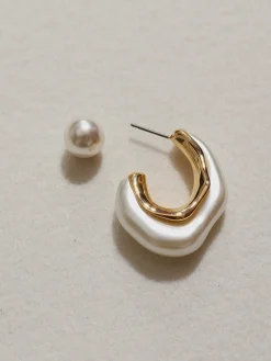 COMMENSE Silver Needle Pearl Earrings* Earrings|Accessories