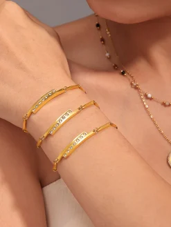 COMMENSE Simple Stick Chain Rhinestone Bracelet* Rings & Bracelets|Accessories