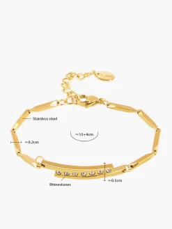 COMMENSE Simple Stick Chain Rhinestone Bracelet* Rings & Bracelets|Accessories