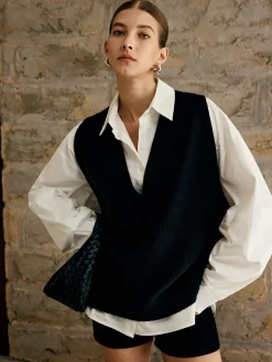 COMMENSE Single Piece Plain Sweater Vest* Sweater Vests|Sweaters & Cardigans